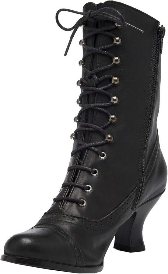 Zwarte Dames Enkellaarzen Echt Leer Kort Model