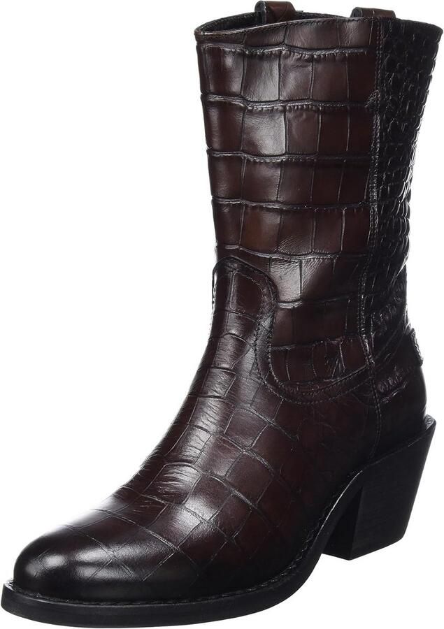 Leren enkellaarzen voor dames donkerbruin