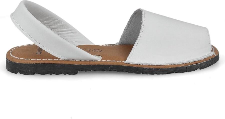Leren Espadrille Sandalen Unisex Zomer Teenslippers met Gepolsterde Zool Verkrijgbaar in Bruin Wit Zwart - Foto 1