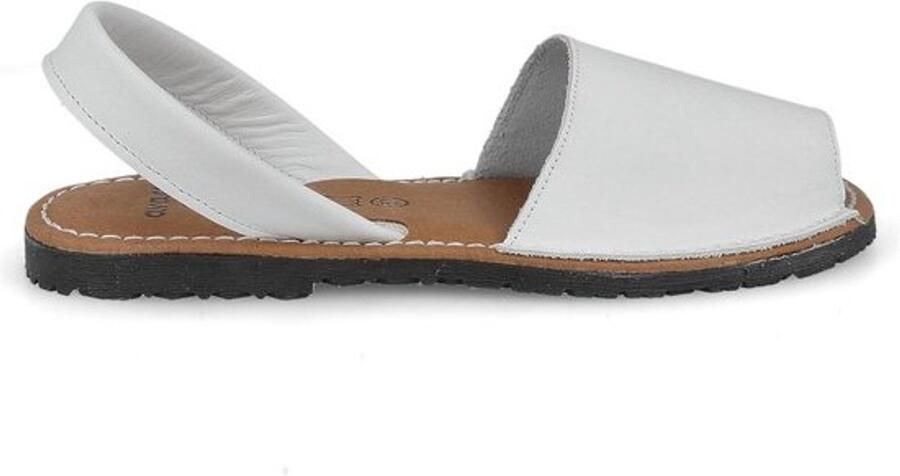 Leren Espadrille Sandalen Unisex Zomer Teenslippers met Gepolsterde Zool Verkrijgbaar in Bruin Wit Zwart
