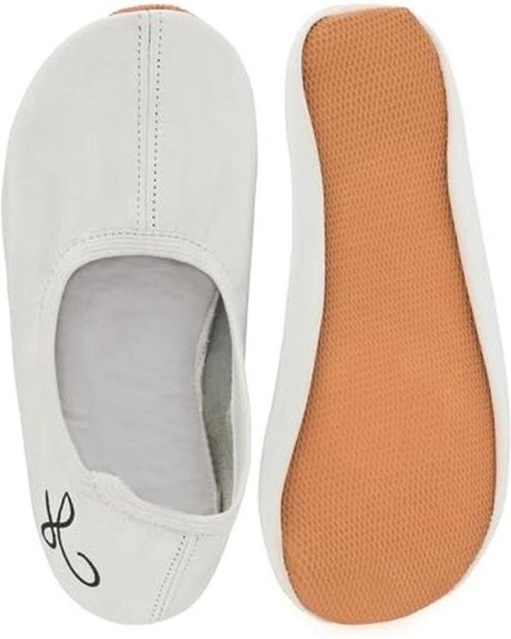 Leren Gymnastiekschoenen voor Kinderen en Volwassenen Ade d Antislip en Sprankelend Wit