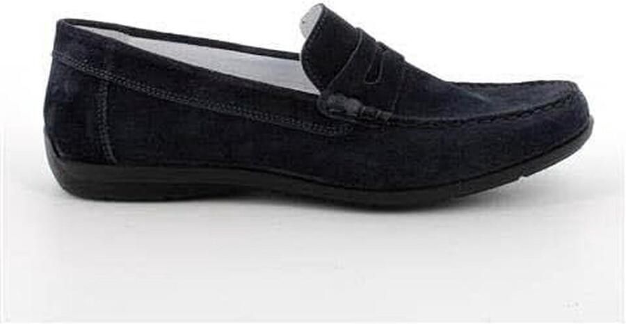 Leren Heren Mocassins Blauw Comfortabel