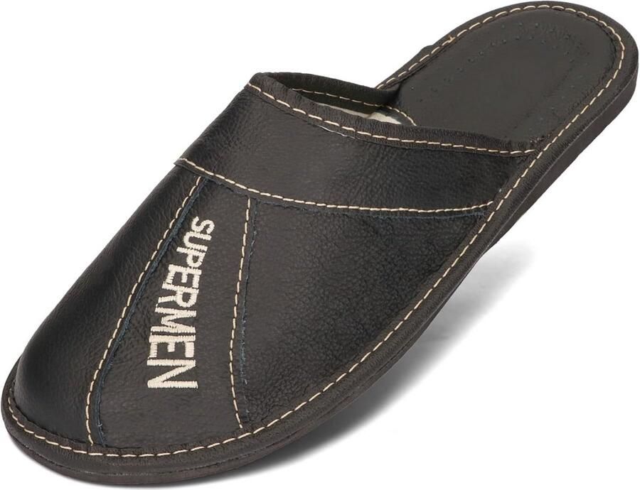 Leren Heren Pantoffels met Antislipzool Comfortabel en Duurzaam