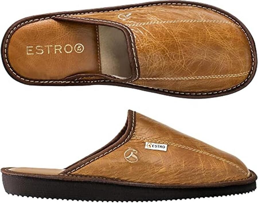 Leren Huisslippers met Geheugenfoam voor Mannen