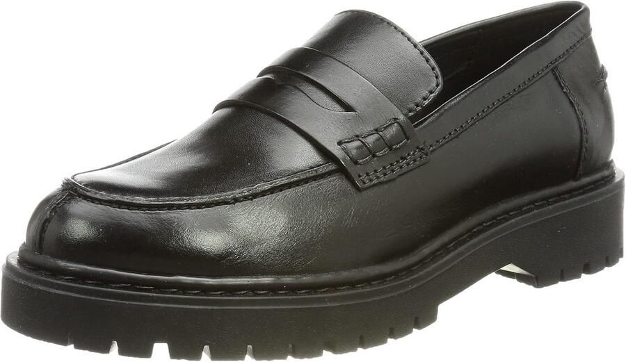 Leren Instappers Dames Loafers Platte Schoen Comfortabel Zwart