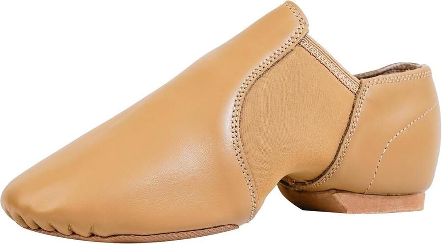 Leren Jazzdansschoenen met Splitzool voor en Slip-on en Comfortabel
