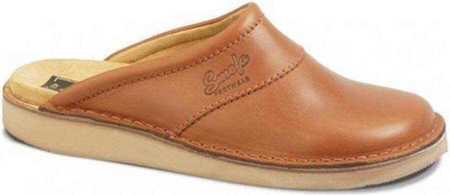 Merkloos Sans marque Leren Muil met leren voetbed Smefa art. 5040 Brandy