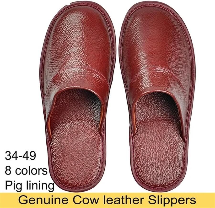 Leren Pantoffels & Antislip Binnenhuispantoffels