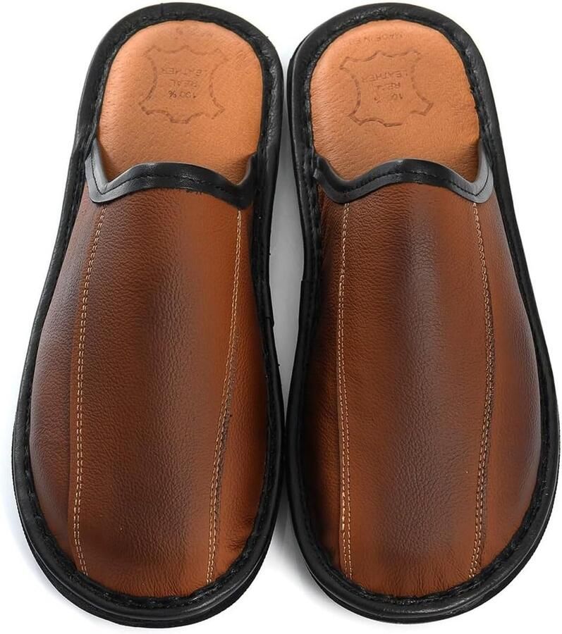 Leren Pantoffels Heren Handgemaakt Comfortabel en Antislipzool t m