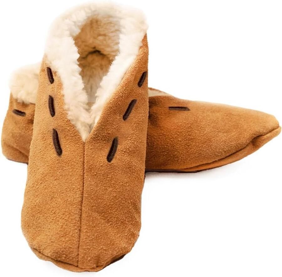 Leren Pantoffels voor en 100% Suède Warme Mocassins met Fleece Binnenvoering