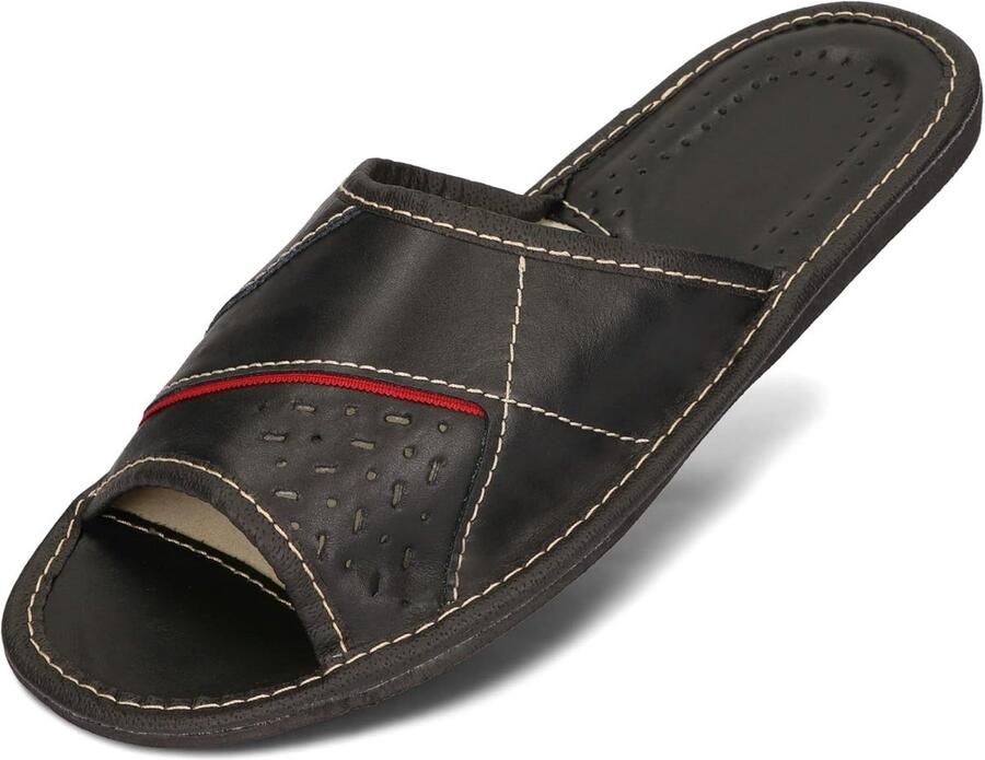 Leren pantoffels voor heren Zomer & Binnen Antislip EVA zool Verkrijgbaar in Zwart en Bruin