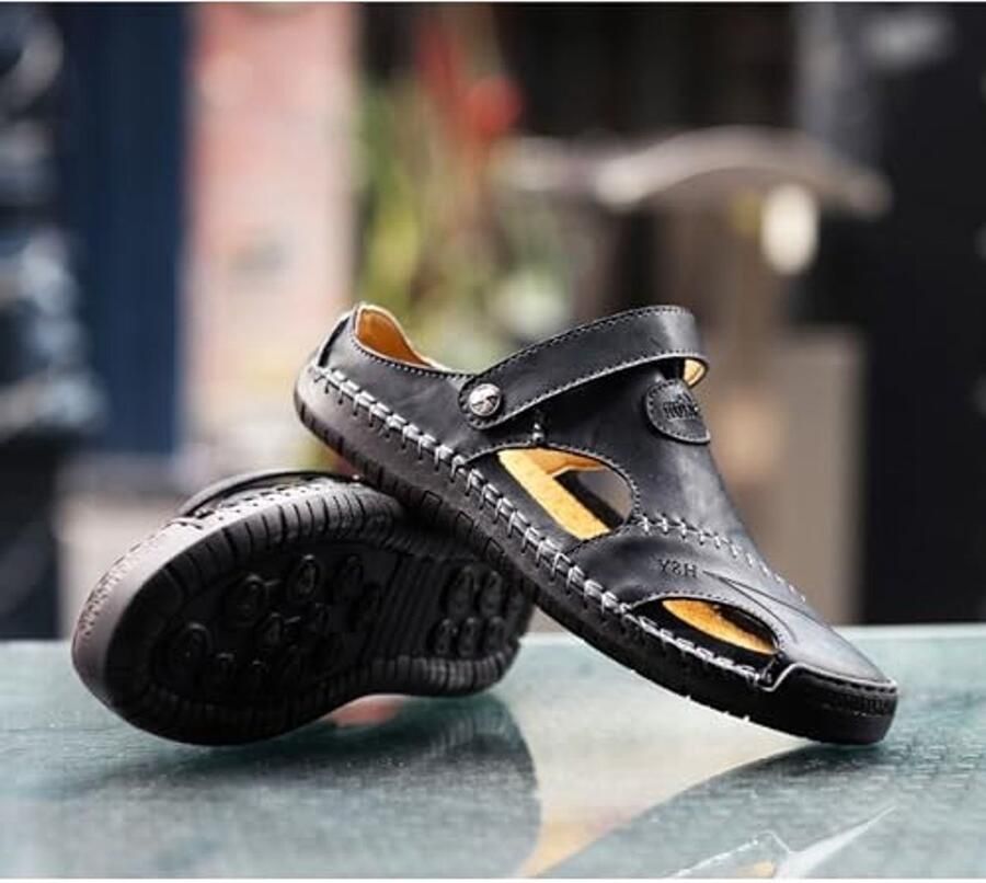 Leren Slippers voor Dames Casual Sandalen met Open Teen