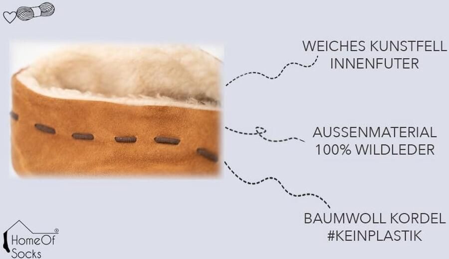 Leren Slippers voor nen en met Koord Bovenmateriaal: 100% Suède Warme Moccasins Slippers met Fleece Voering