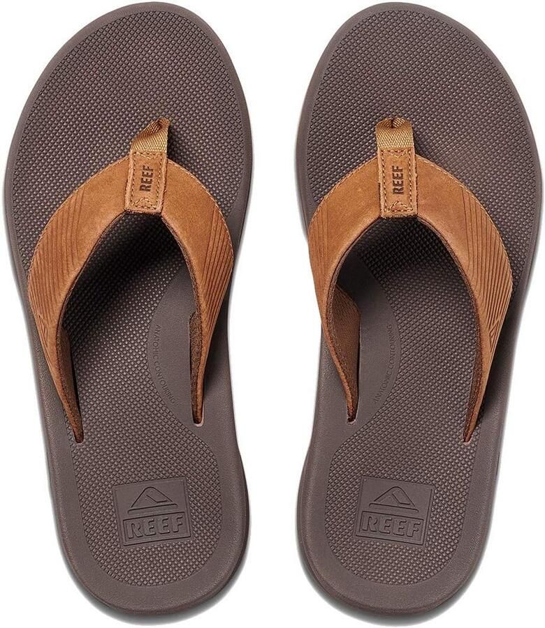 Leren Teenslippers Heren Comfortabele Teensandalen met Voetbed Ondersteuning