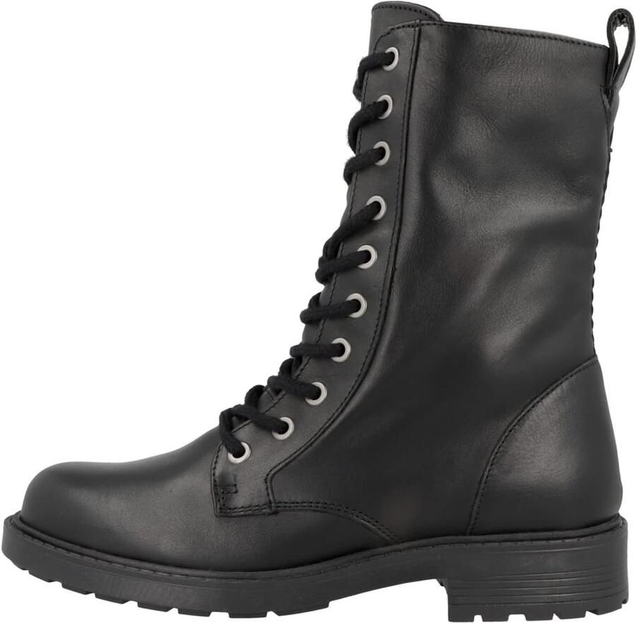 Leren veterlaarzen Stijlvolle dameslaarzen Dagelijks gebruik Robuuste zool met profiel Zwart