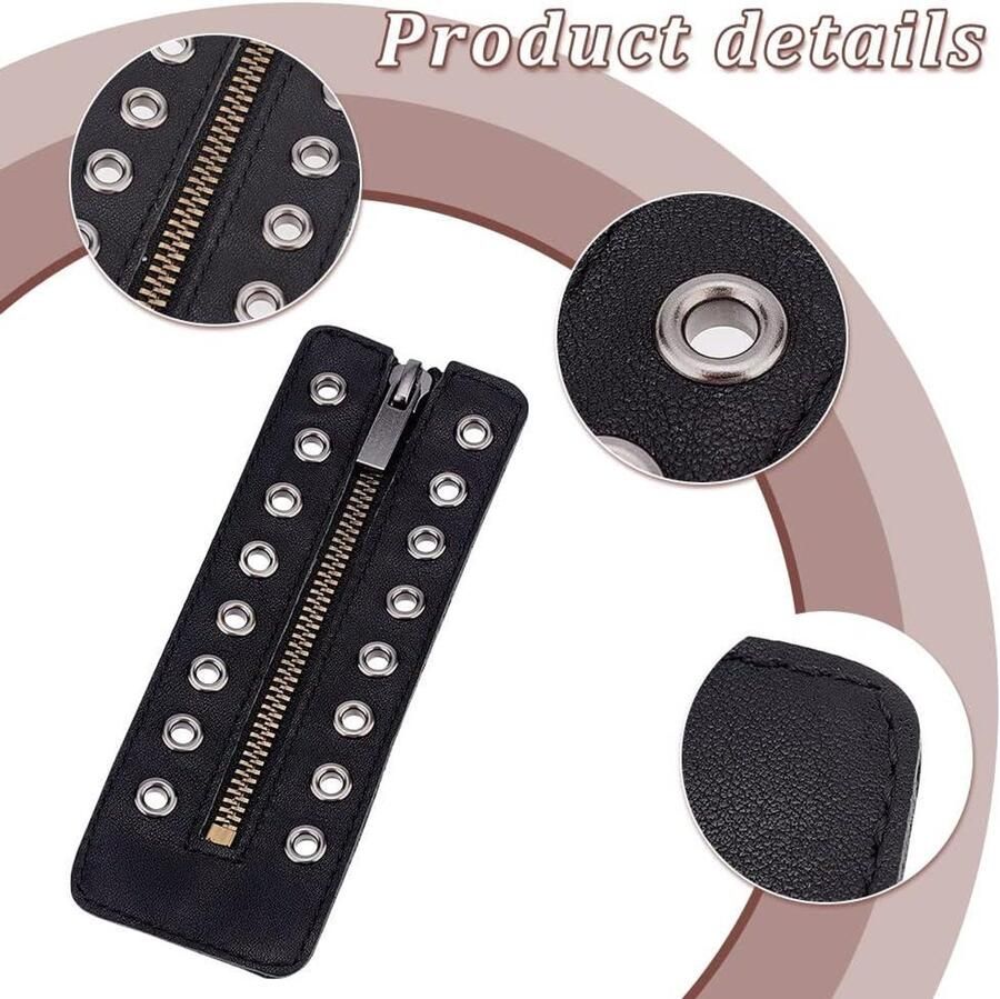 Leren veterschoen met rits inzetstukken Zwart Trendy design Comfortabele pasvorm