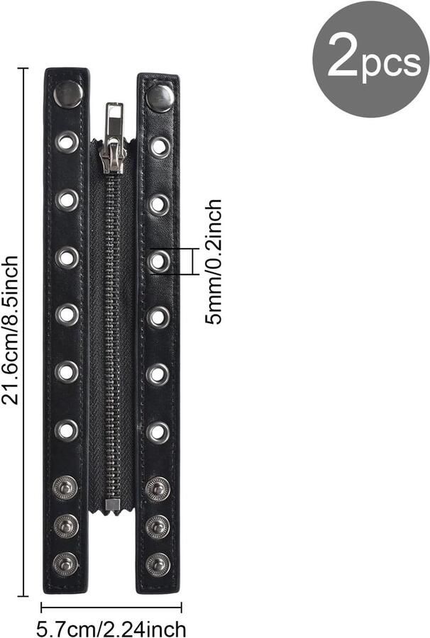 Leren veterschoenen met rits voor volwassenen 2-pack zwart 6 gaatjes trendy en comfortabel
