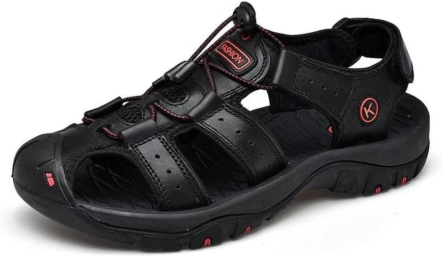 Leren Wandelsandalen Heren met Gesloten Teen Comfortabele Outdoorschoenen voor Trekking en Zomer