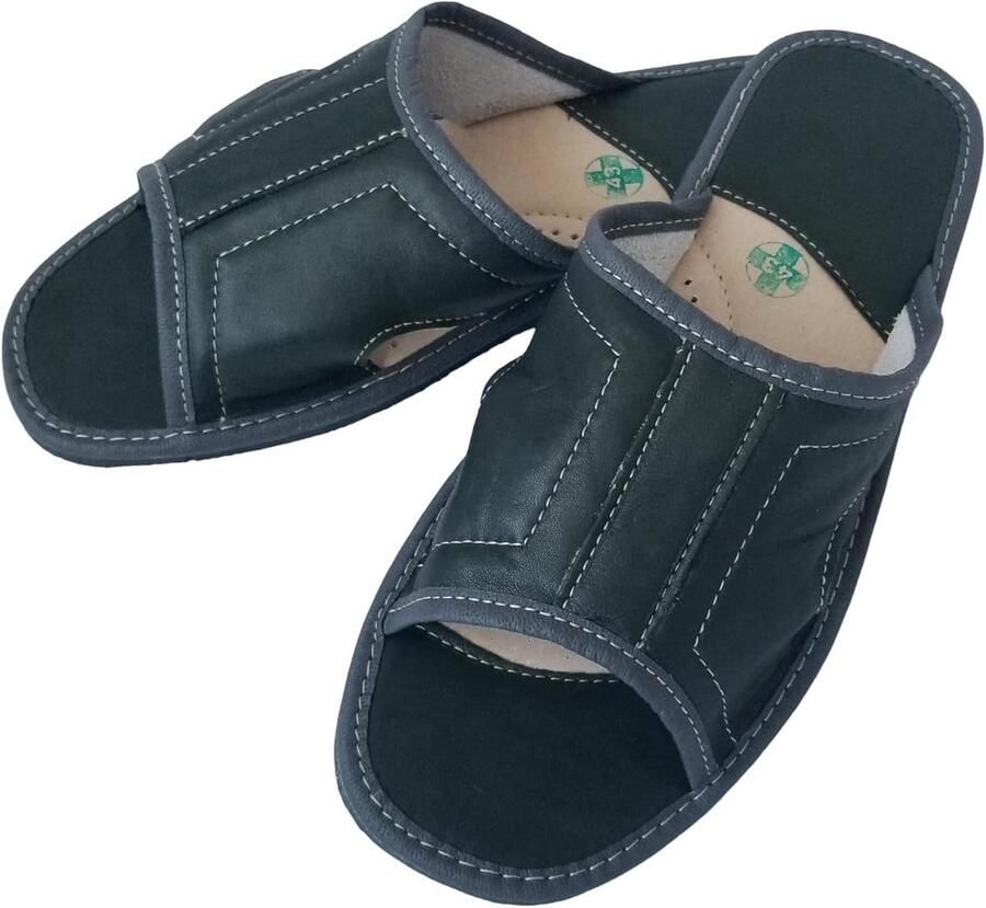 Leren Zomerpantoffels Voor Heren Open Neus Ademend