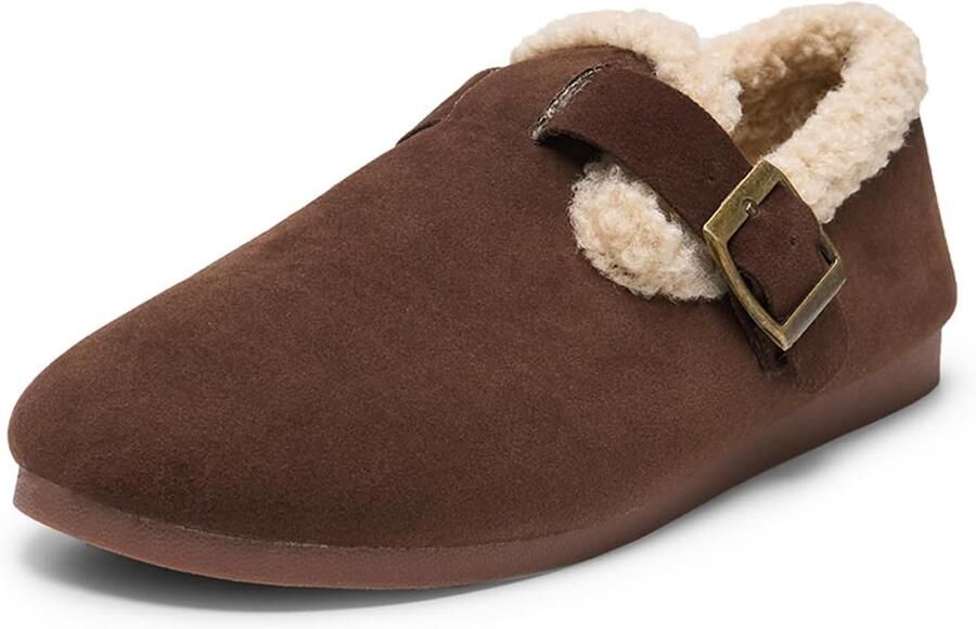 Leroy Casual damesonderzijde plat licht slip-on comfortabele voering voor herfst winter van kunstbont korte vacht