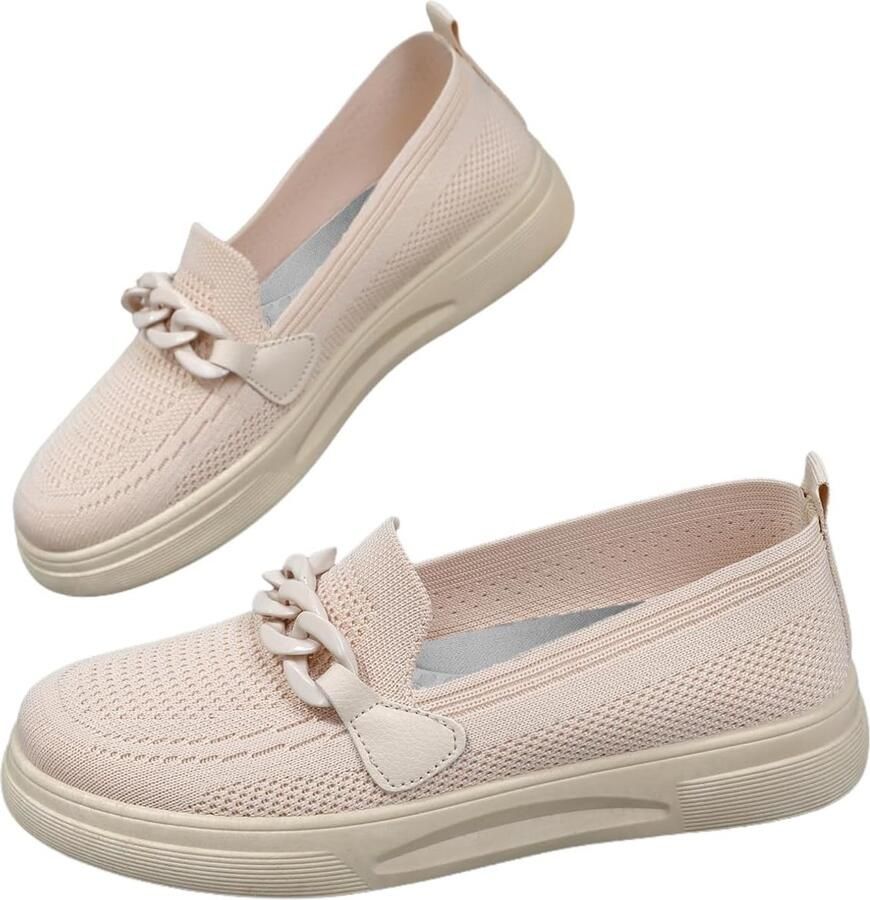 Leroy Dames Platte Instapschoen Ademend Comfortabele Platte Loafer Schoenen
