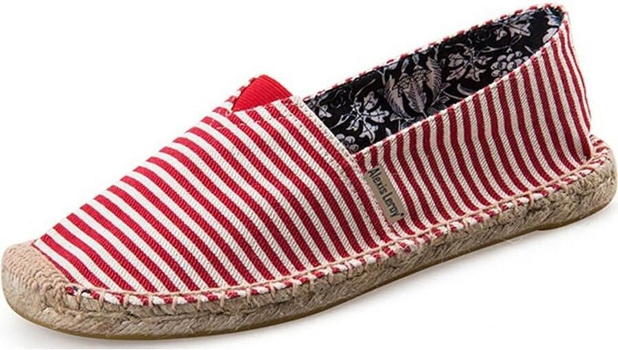 Leroy Heren Casual Espadrilles Klassieker Strepen Canvas Flats