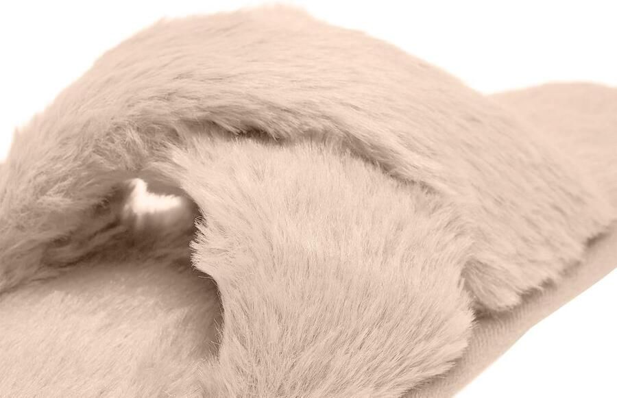 Leroy Pantoffels voor dames pluche open kant wollig comfortabel