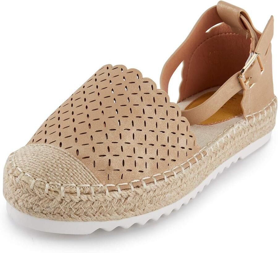 Leroy Vrouwen Gesloten Teen Gesp Riem Espadrilles Flat Sandalen voor dames Hole schoenen