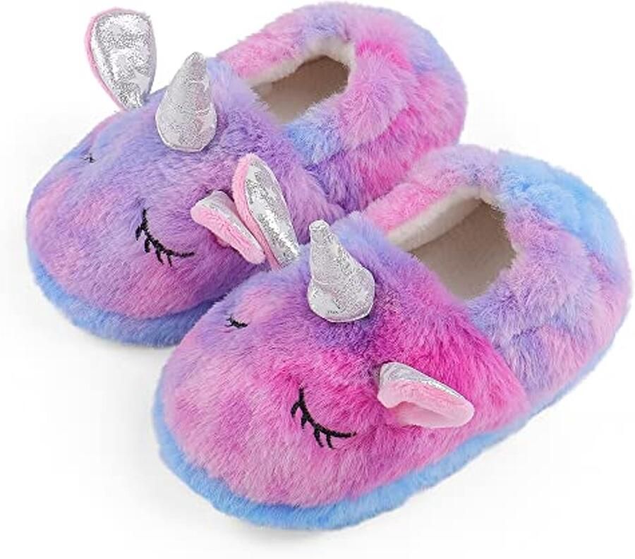 Leuke Cartoon Slippers voor Kinderen Warm Pluche Antislip Huis Schoenen