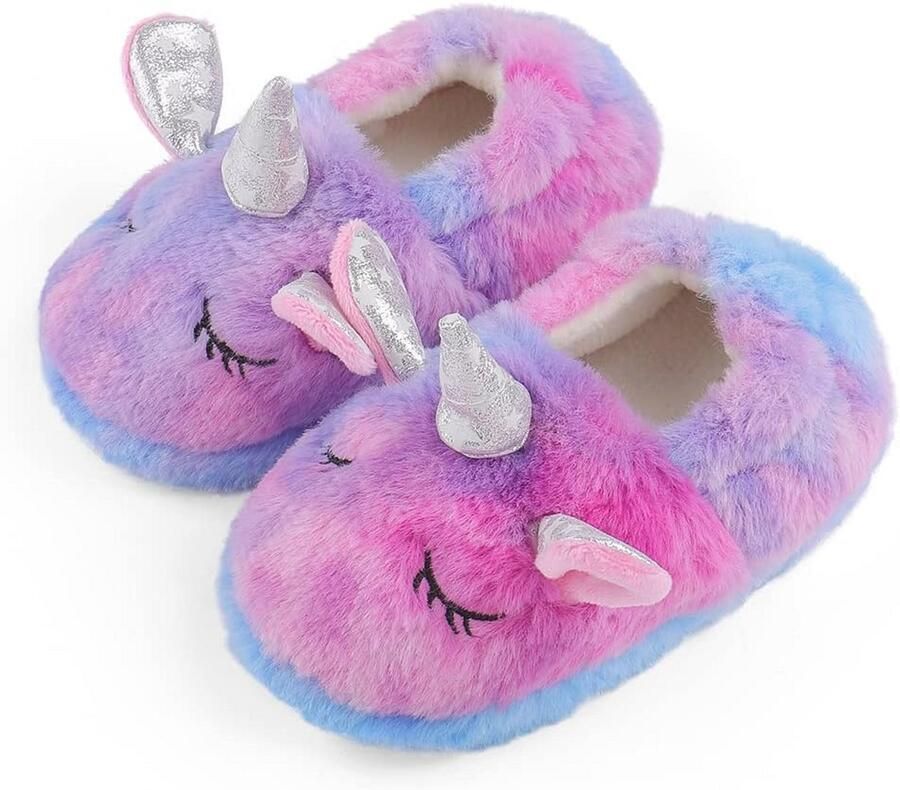Leuke Cartoon Slippers voor Kinderen Warm Pluche Antislip Huis Schoenen