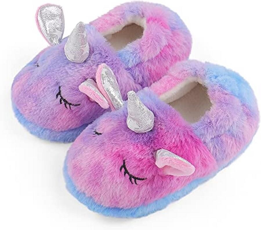 Leuke Cartoon Slippers voor Kinderen Warm Pluche Antislip Huis Schoenen