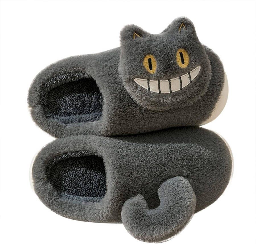 Leuke dames pantoffels met warm imitatiebont instappers voor winter pluizige antislip huisslippers