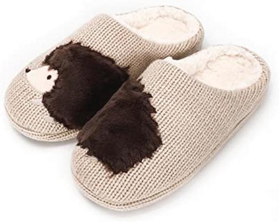 Leuke damesslippers met warm imitatiebont Pluizige antislip pantoffels voor binnen en buiten