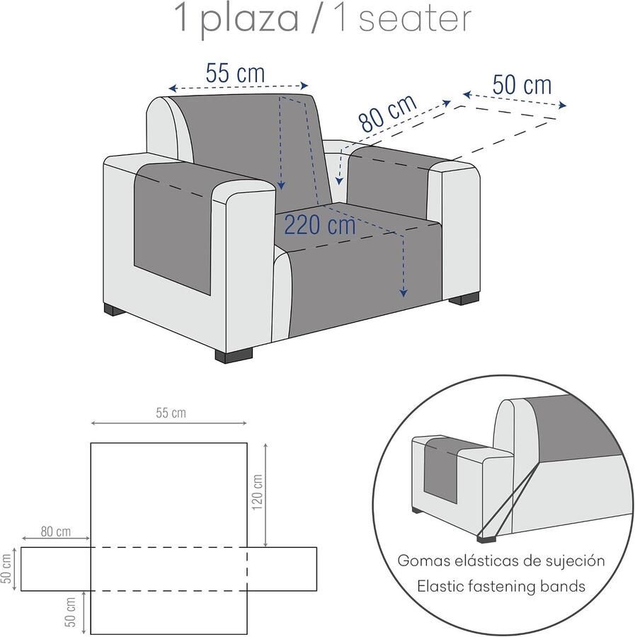 Levante practica Sofa Cover 1-zits Kl Beige