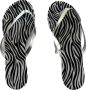 Librapop Slippers Dames Zwart wit zebrapatroon - Thumbnail 1