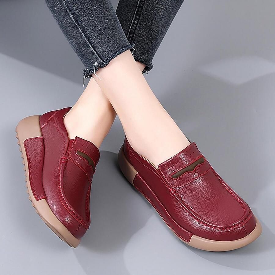 Lichte Ademende Plateau Sneakers Dames Comfortabele Slip-On Sportschoenen