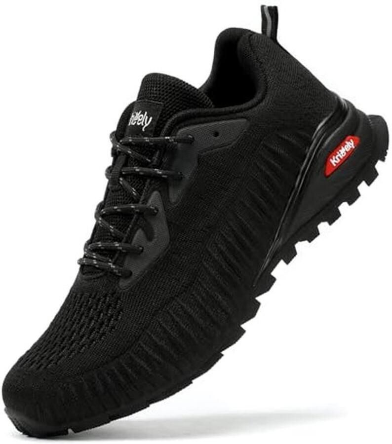 Lichte ademende trailloopschoenen voor heren antislip fitness en outdoor zwart