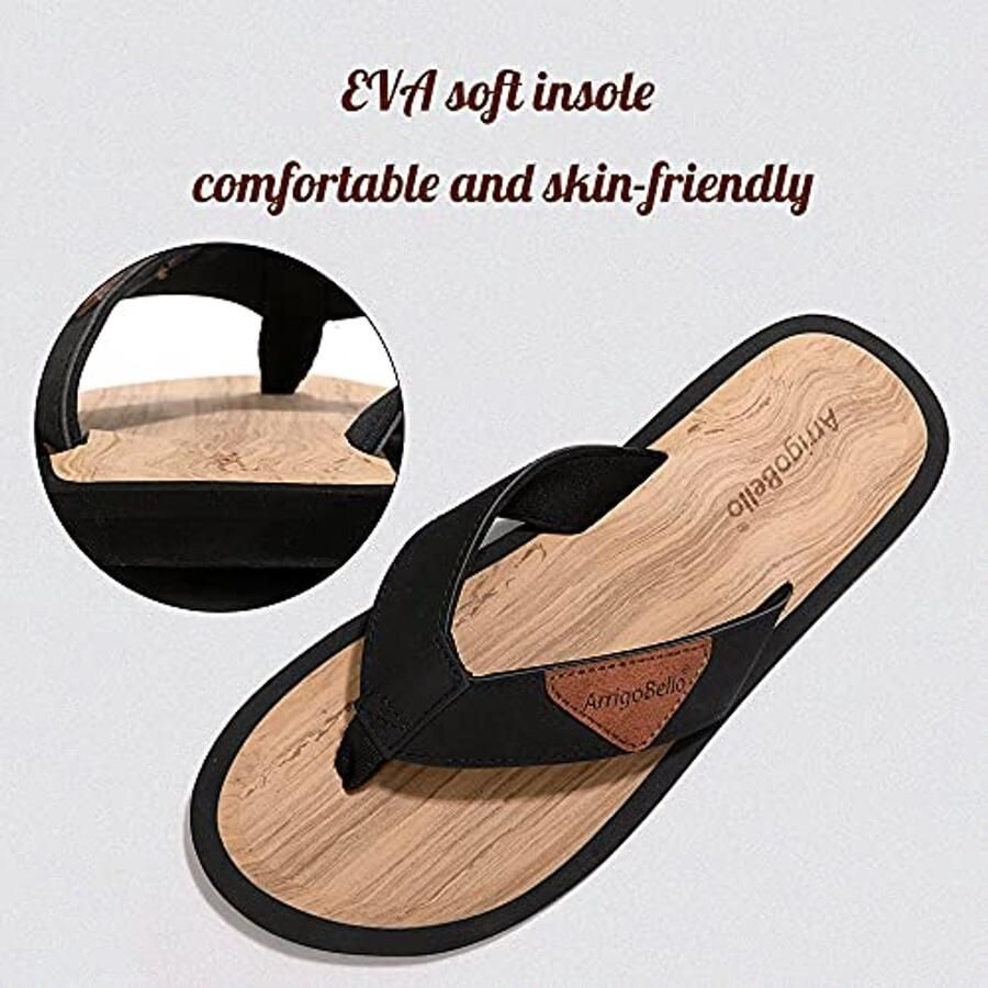 Lichte Antislip Flip Flops voor Heren Houtnerf Sandalen