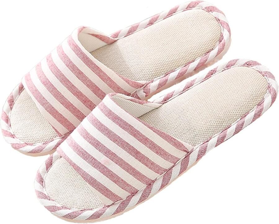 Lichte Blauw Katoenen Vlasslipper 39 40 EU Comfortabele Slip-on Slippers voor en voor Binnengebruik