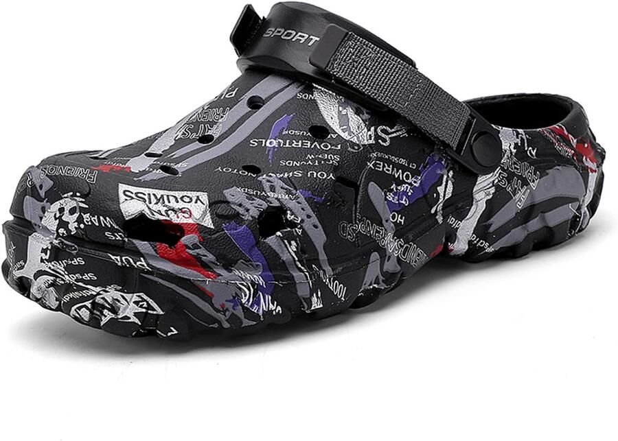 Lichte Camouflage Klompen voor Heren met Verstelbare Strap Slipbestendige Tuinschoenen