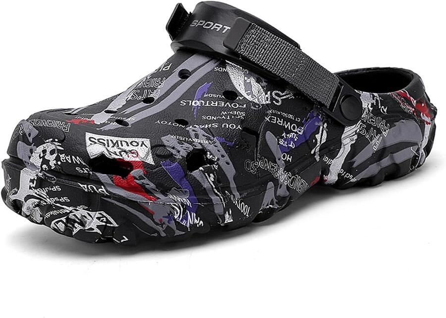 Lichte Camouflage Klompen voor Heren met Verstelbare Strap Slipbestendige Tuinschoenen