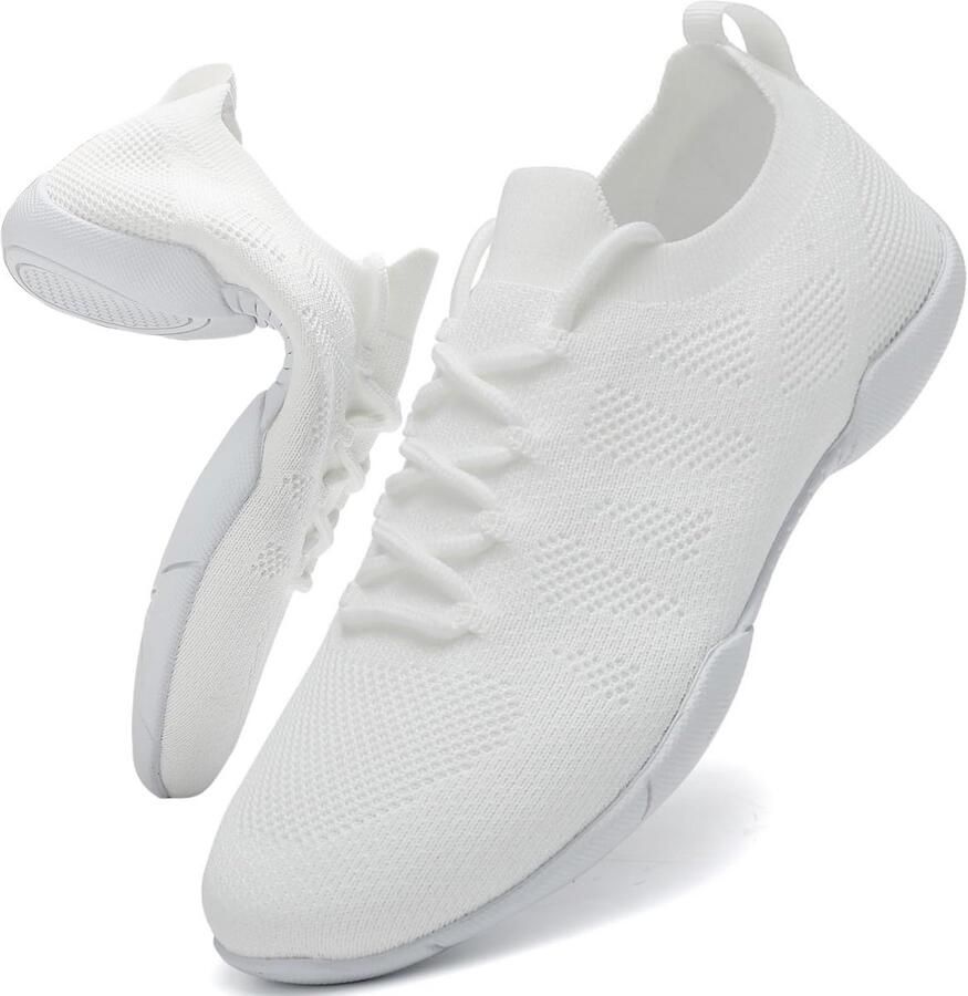 Lichte Cheerleading Schoenen Dames en Meisjes Witte Danssneakers voor Gymnastiek en Aerobics