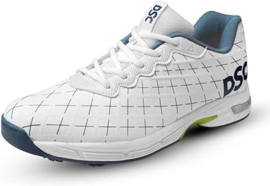 Lichte Cricket Schoenen voor Mannen Wit en Blauw UK Comfortabel en Duurzaam