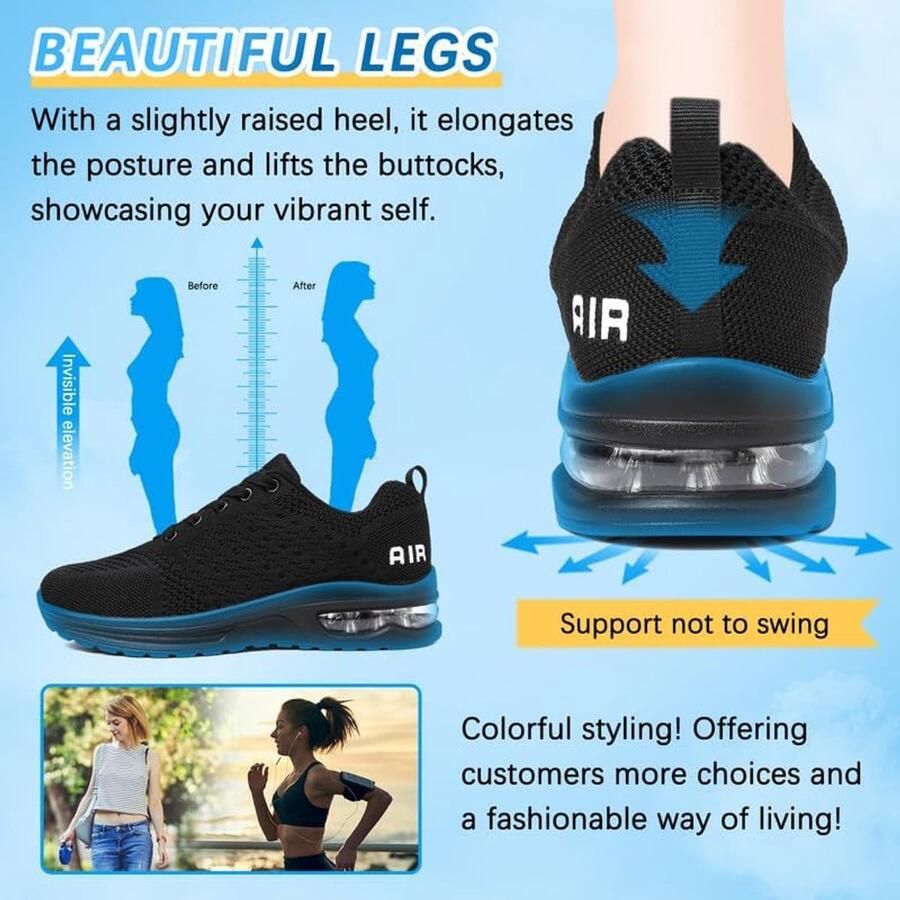 Lichte Dames Hardloopschoenen met Ademend Bovenwerk en Luchtdemping