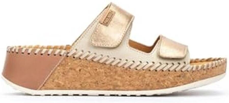 Lichte dames quarter strap wig sandaal met haak-en-lus sluiting