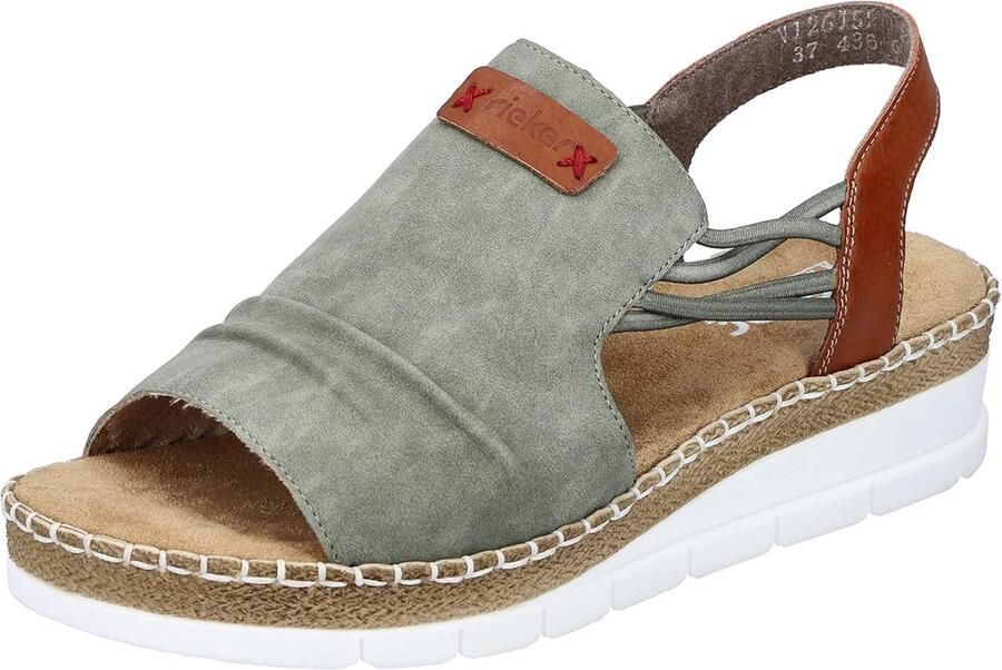 Lichte Dames Sandalen met Sleehak in Kaki Groen