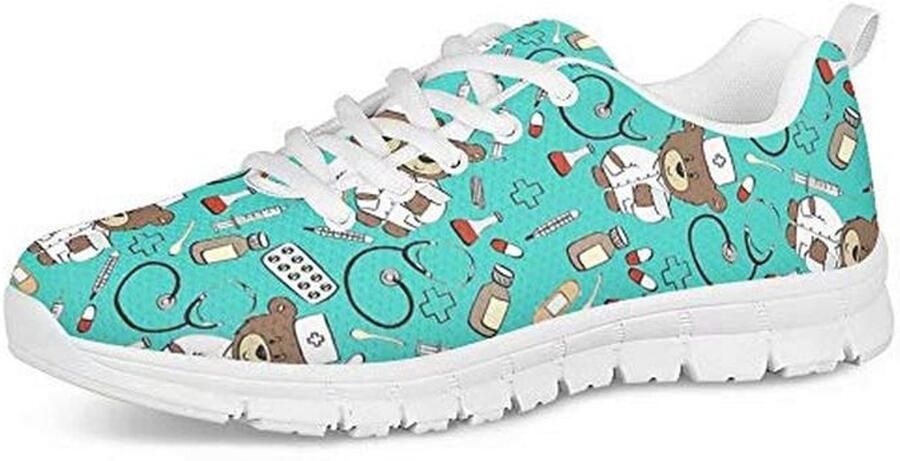 Lichtgewicht Dames Sneakers voor Verpleegkundigen Mesh Sportschoenen voor Wandelen en Hardlopen )