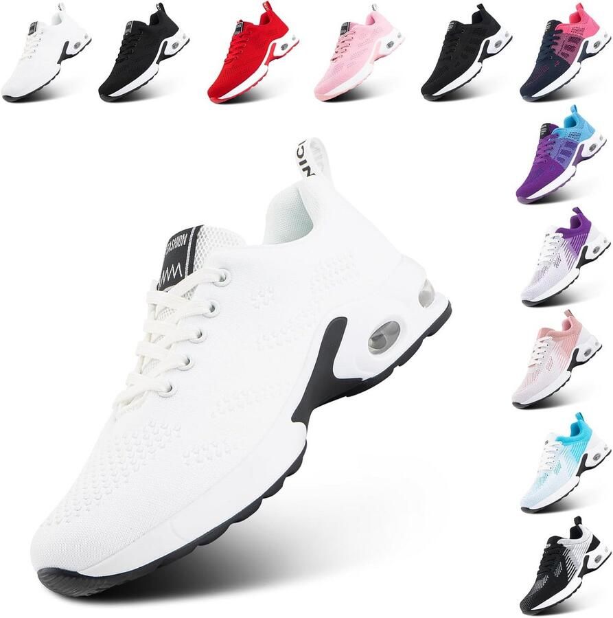 Lichte Dames Sportschoenen Zwart Comfortabele Hardloopschoenen voor Fitness en Dagelijks Gebruik