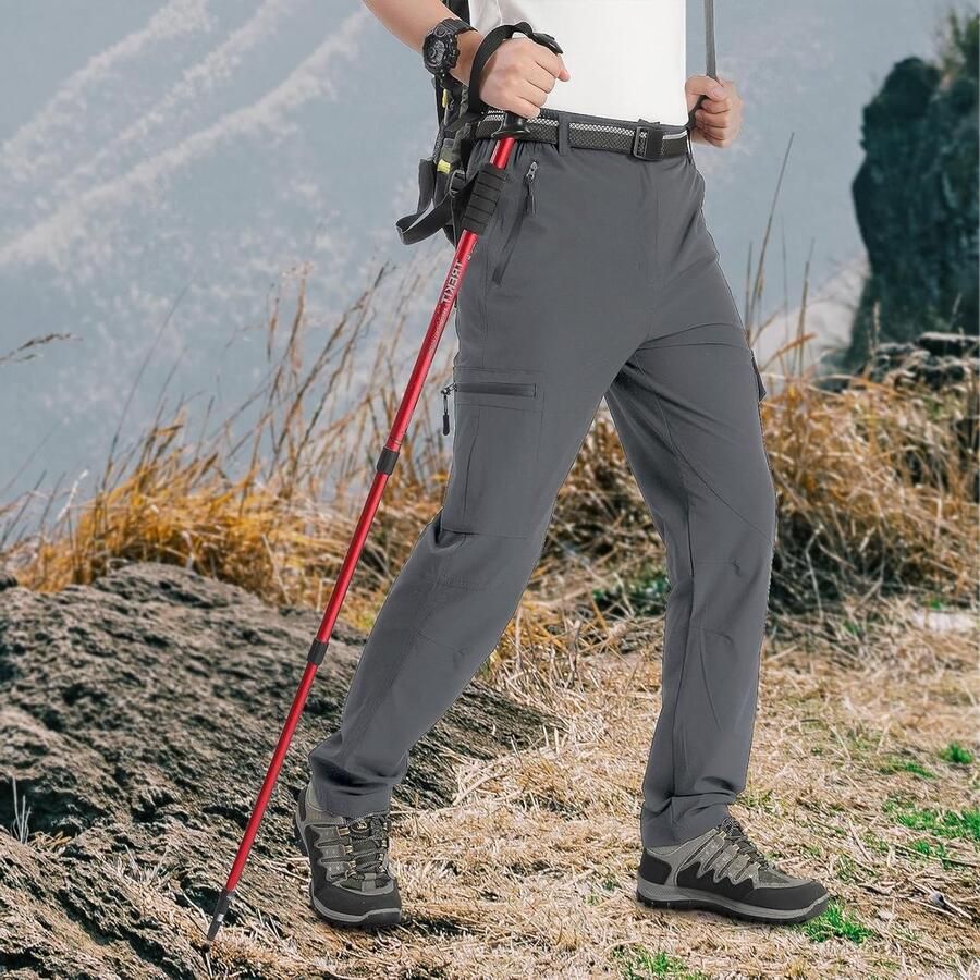 Lichte en Ademende Heren Wandelschoenen Sneldrogende Cargo Broek met 6 Zakjes voor Vissen Hiking en Zomeravonturen