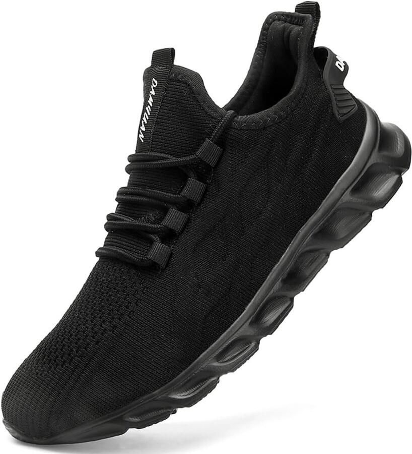 Lichte en Ademende Sportschoenen voor Dames Zwarte Sneakers voor Fitness en Hardlopen